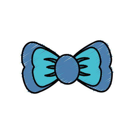 decorative bow icon over white background. vector illustrationのイラスト素材