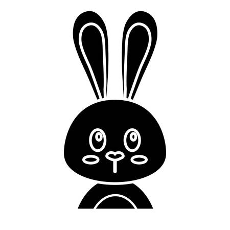 cute easter bunny icon over white background. vector illustrationのイラスト素材