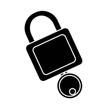 security padlock icon over white background. vector illustrationのイラスト素材