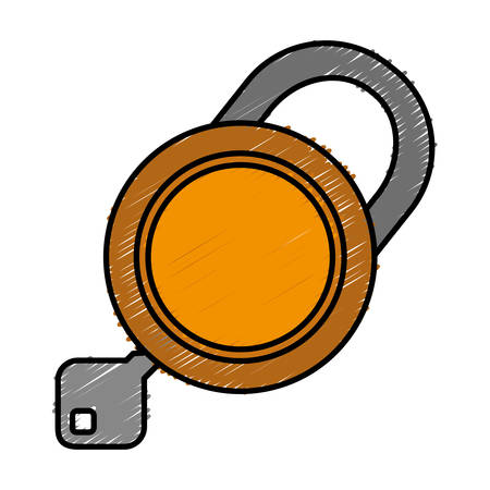 security padlock icon over white background. colorful design. vector illustrationのイラスト素材