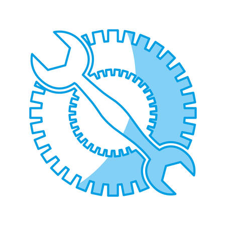 bike gear with wrench icon over white background. vector illustrationのイラスト素材