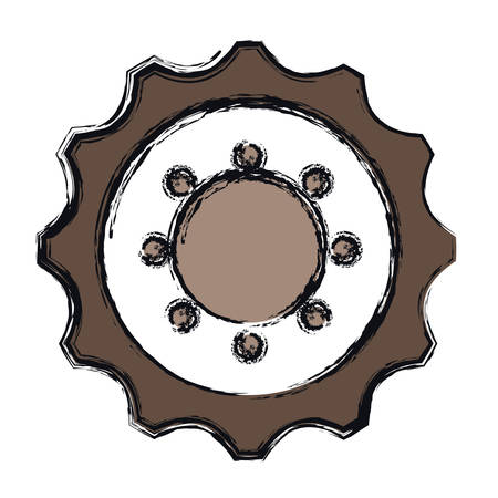 bike gear icon over white background. colorful design. vector illustrationのイラスト素材