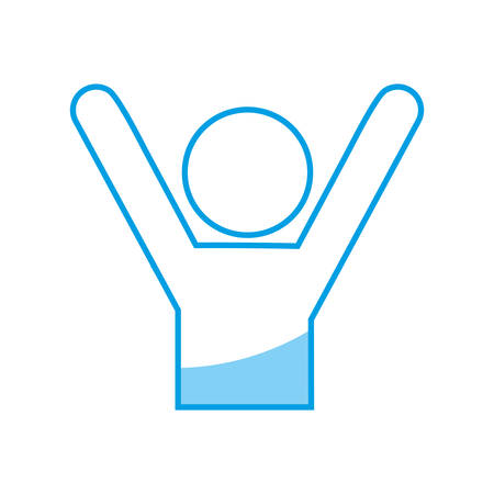 pictogram man with hands up icon over white background. vector illustrationのイラスト素材