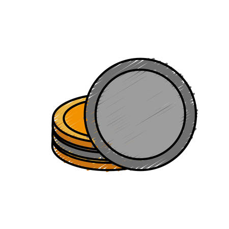 money coins icon over white background. vector illustrationのイラスト素材