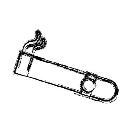 cigarette icon over white background. vector illustrationのイラスト素材