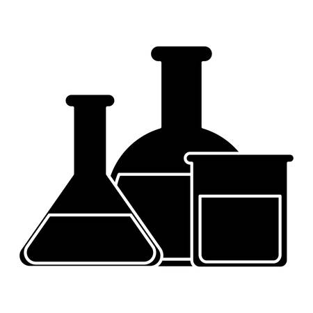 chemical flasks icon over white background. vector illustrationのイラスト素材