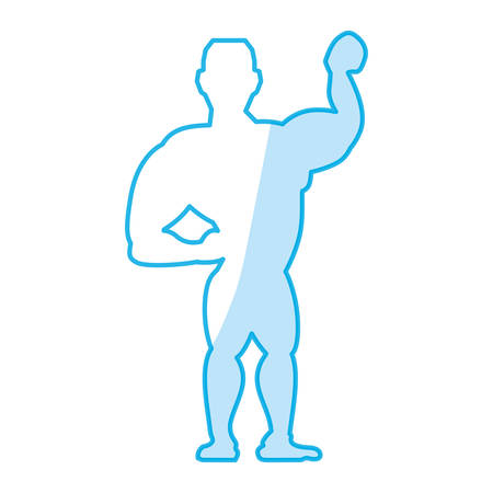Bodybuilding man silhouette icon vector illustration graphic designのイラスト素材
