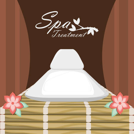 spa wood room with herbal product to message vector illustrationのイラスト素材