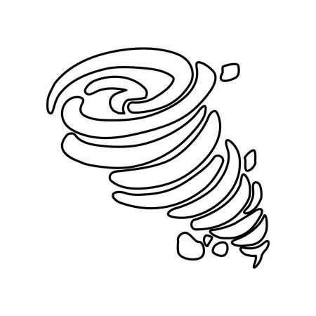 line powerful tornado and danger weather vector illustrationのイラスト素材