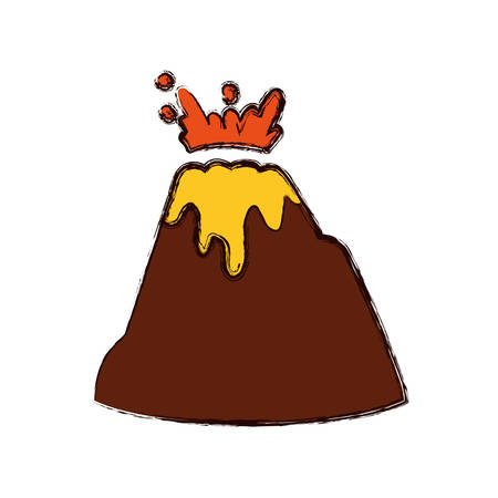 volcanic eruption with lava and rocks vector illustrationのイラスト素材