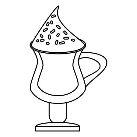 Cold coffee drink in glass cup icon vector illustration graphic designのイラスト素材
