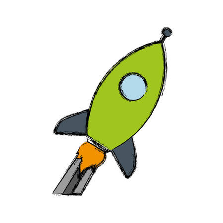 Space rocket icon over white background. Colorful design vector illustrationのイラスト素材