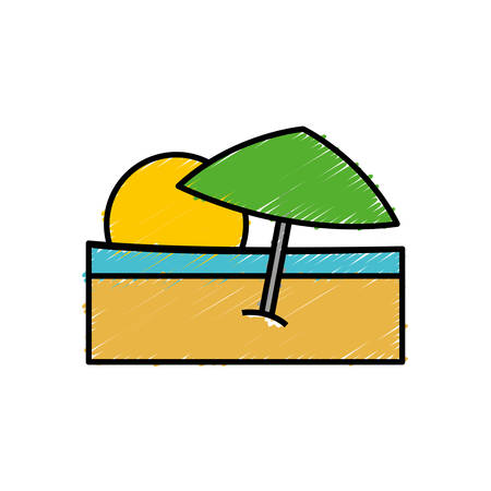 Beach parasol icon over white background vector illustrationのイラスト素材