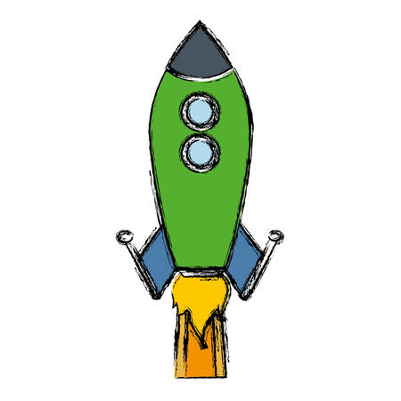 space rocket icon over white background. colorful design vector illustrationのイラスト素材