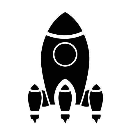 space rocket icon over white background. vector illustrationのイラスト素材