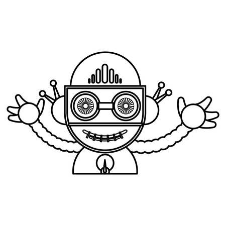 Robot funny toy icon vector illustration graphic designのイラスト素材