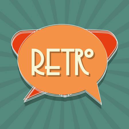 retro speech bubble icon over turquoise background colorful design vector illustrationのイラスト素材