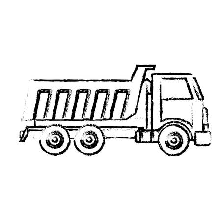 dump truck icon over white background vector illustrationのイラスト素材