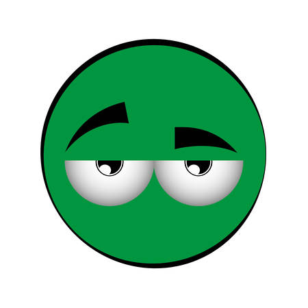 Cartoon face with expressive eyes icon over white background colorful design vector illustrationのイラスト素材