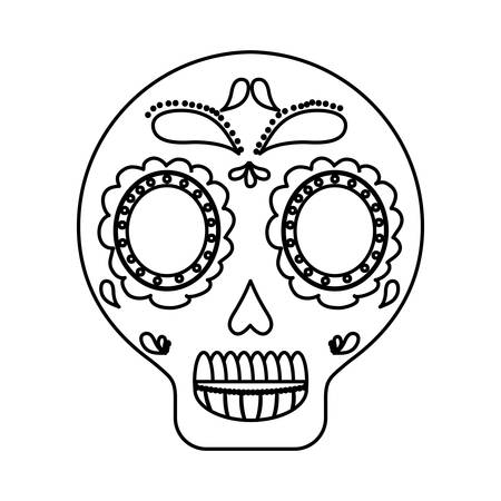 mexican skull icon over white background vector illustrationのイラスト素材