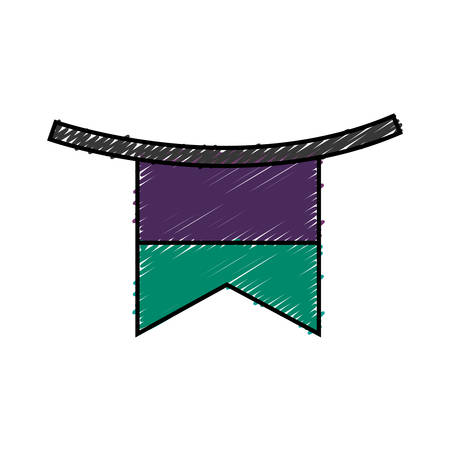 decorative pennant icon over white background vector illustrationのイラスト素材