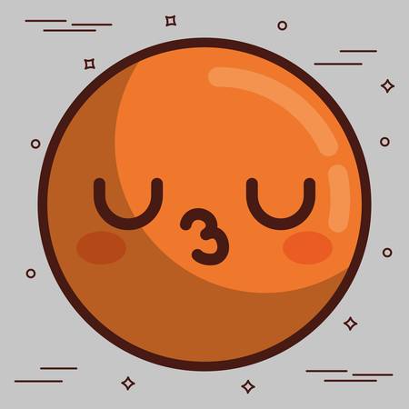 Face pulling a kiss icon over background colorful design vector illustrationのイラスト素材