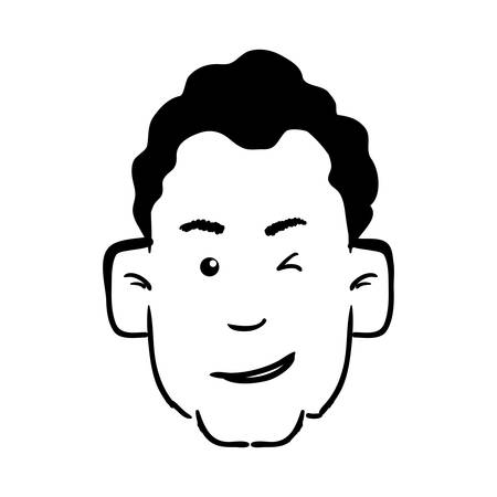 Guy face cartoon icon vector illustration graphic designのイラスト素材