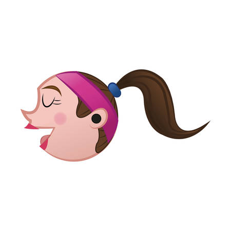 Woman face cartoon icon vector illustration graphic designのイラスト素材