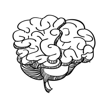 Human brain draw icon vector illustration graphic designのイラスト素材