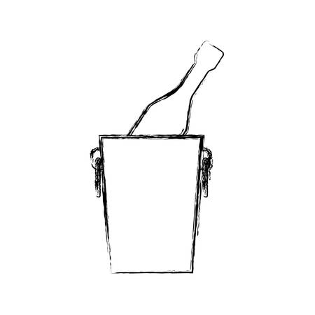 wine bottle cooler icon vector illustration graphic designのイラスト素材