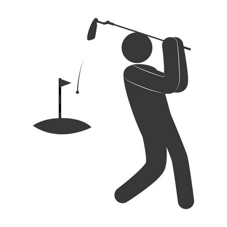 Golf player pictogram icon vector illustration graphic designのイラスト素材