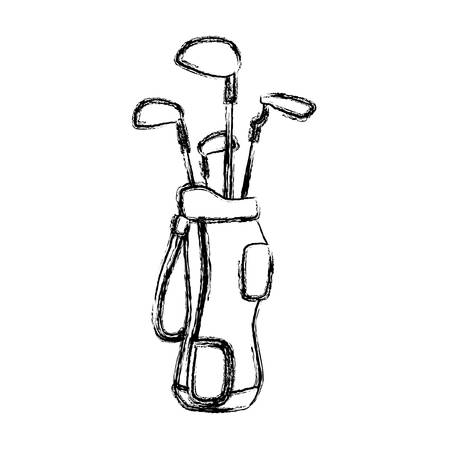 Golf clubs in bag icon vector illustration graphic designのイラスト素材