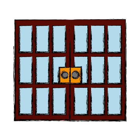 door icon over white background vector illustrationのイラスト素材