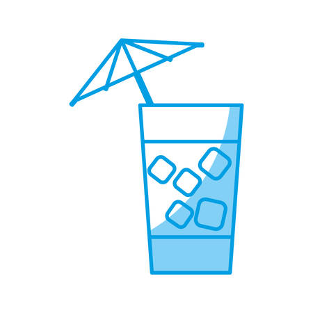 cocktail drink with decorative umbrella icon over white background vector illustrationのイラスト素材
