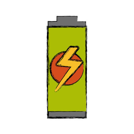 battery icon over white background colorful design vector illustrationのイラスト素材
