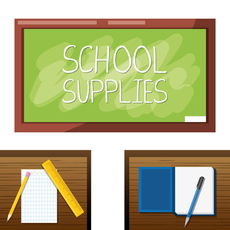 accesories school tools to study education vector illustrationのイラスト素材