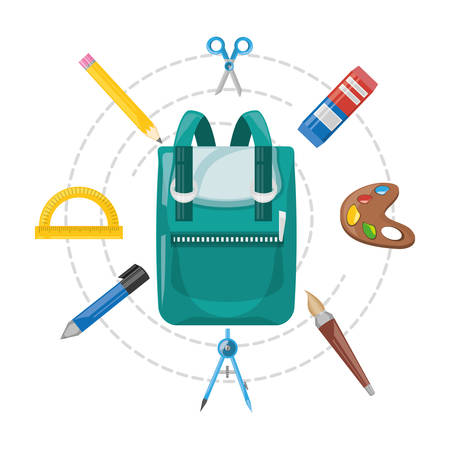 accesories school tools to study education vector illustrationのイラスト素材
