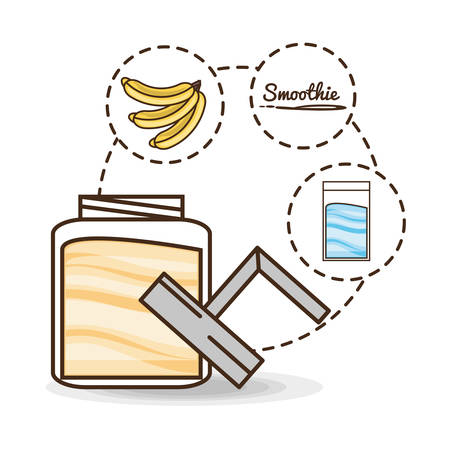 delicious healthy food with nutrition ingredients vector illustrationのイラスト素材