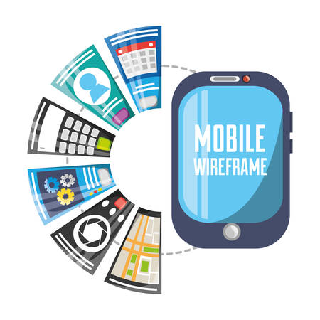 smartphone with different electronic tools vector illustrationのイラスト素材