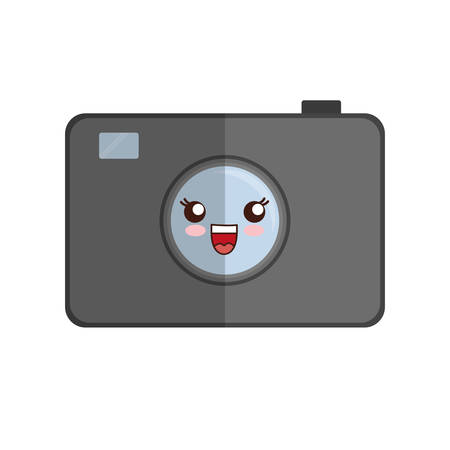 kawaii camera icon over white background colorful design vector illustrationのイラスト素材