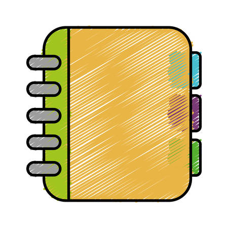 notebook icon over white background vector illustrationのイラスト素材