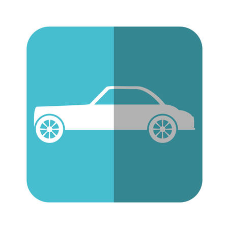 car icon over blue square and white background  vector illustrationのイラスト素材