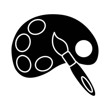 paint palette and brush icon over white background vector illustrationのイラスト素材