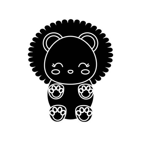 lion animal icon over white background vector illustrationのイラスト素材