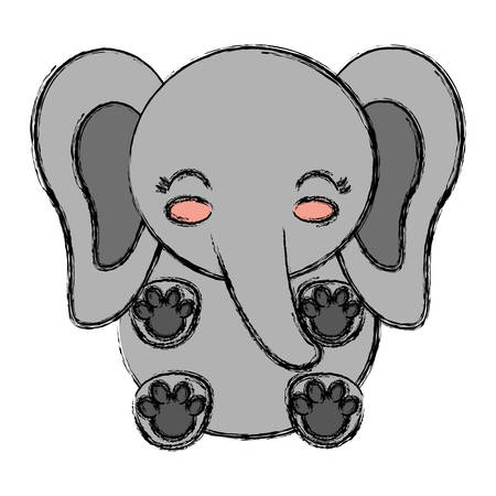 elephant animal icon over white background vector illustrationのイラスト素材