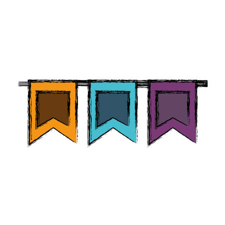 decorative pennants icon over white background vector illustrationのイラスト素材