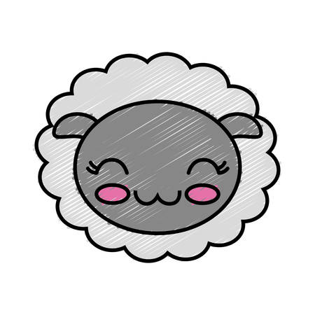 sheep animal icon over white background vector illustrationのイラスト素材