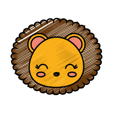 lion animal icon over white background vector illustrationのイラスト素材