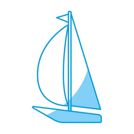 sailboat icon over white background vector illustrationのイラスト素材