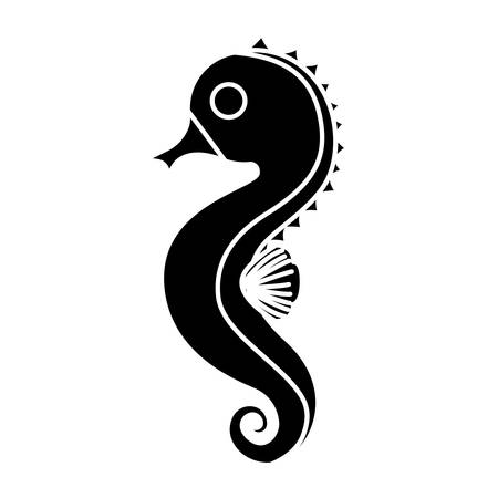 seahorse icon over white background vector illustrationのイラスト素材